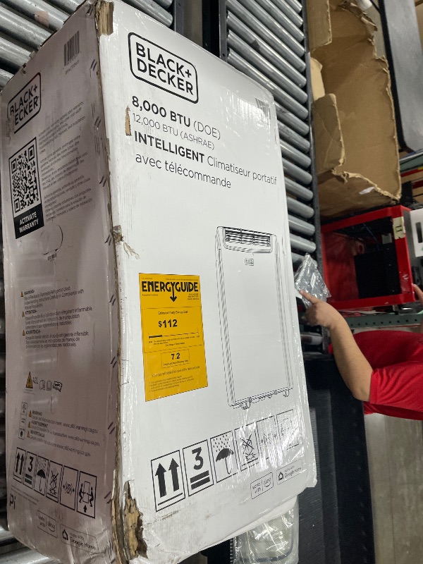 Photo 1 of BLACK+DECKER Portable Air Conditioner, 12,000 BTU (8,000 BTU SACC) for Rooms up to 550 Sq. Ft., Portable AC with Follow Me Remote Control and Window Kit, BPACT12WT, White
