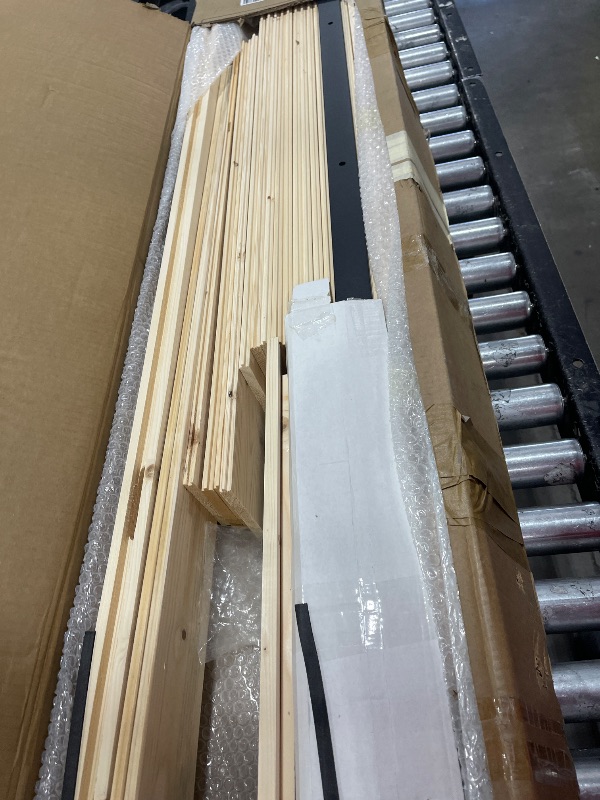 Photo 1 of SMARTSTANDARD 48in x 84in Sliding Barn Door with 8ft Barn Door Hardware Kit Included, Unfinished Solid Spruce Wood Door, Assembly Required, DIY, Stainable, Natural