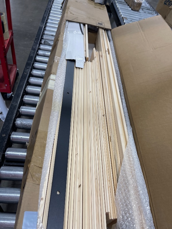Photo 1 of SMARTSTANDARD 48in x 84in Sliding Barn Door with 8ft Barn Door Hardware Kit Included, Unfinished Solid Spruce Wood Door, Assembly Required, DIY, Stainable, Natural