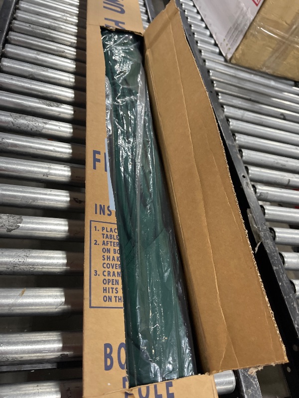 Photo 1 of California Umbrella 11' Round Aluminum Market Umbrella, Crank Lift, Collar Tilt, Bronze Pole, Sunbrella Forest Green