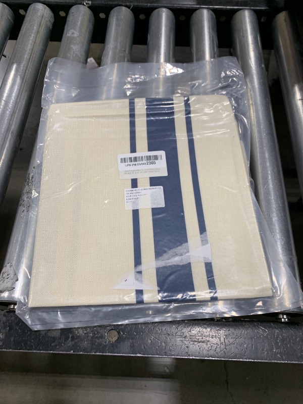 Photo 1 of ONWAY Outdoor Pillow Covers Waterproof 20x20 Set of 2 Decorative Linen Throw Pillow Cover Beige and Navy Blue Striped Outdoor Pillows for Patio FurnitureLPNPMDV9582305
