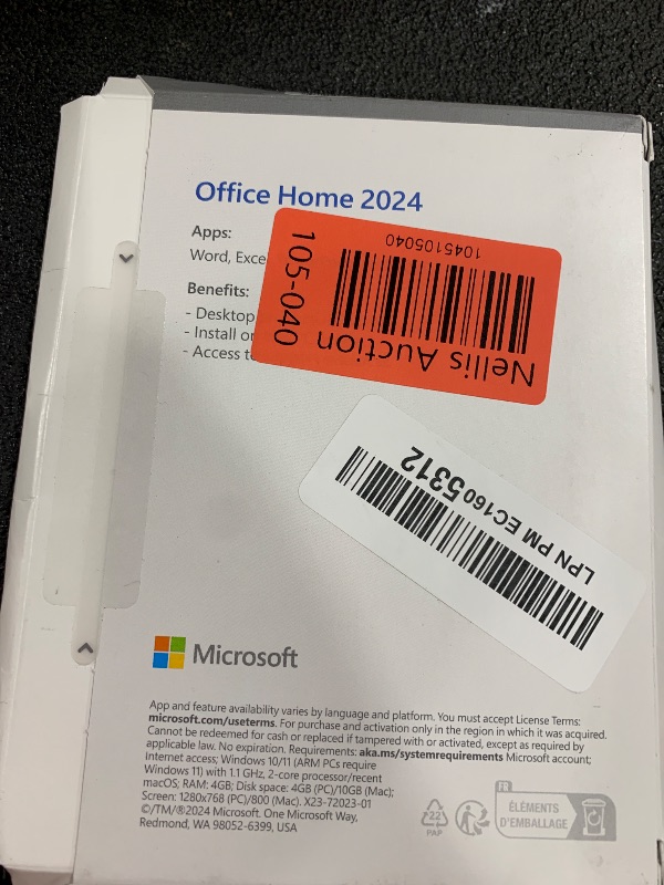 Photo 1 of Microsoft Office Home 2024 | One time purchase, 1 Device | Windows 10/11, Mac - Key Card