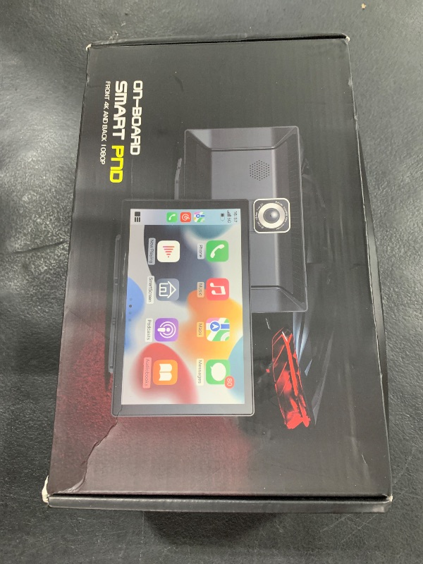 Photo 1 of Wireless CarPlay Screen - 9'' Portable Car Stereo with 4K Dash Cam, 1080P Backup Camera, Satellite Radio, Apple CarPlay & Android Auto, GPS Navigation/AirPlay/Voice Control