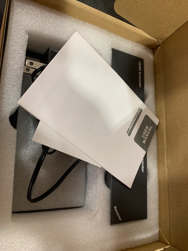 Photo 1 of PWAYTEK HDMI Extender Splitter 1x4 1080P@60Hz Over Cat 5E/6/7 Ethernet Cable 50m (165ft) Support EDID Copy POC Function (1 in 4 Out)