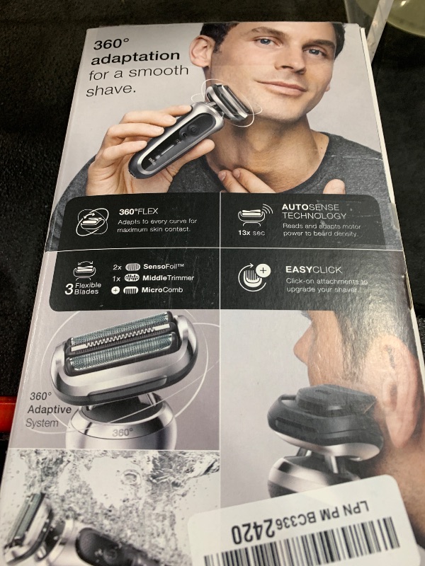 Photo 1 of Braun Electric Razor for Men, Series 7 360 Flex Head Foil Shaver with Precision Beard Trimmer, Rechargeable, Wet & Dry and Travel Case, Black, 5 Piece Set