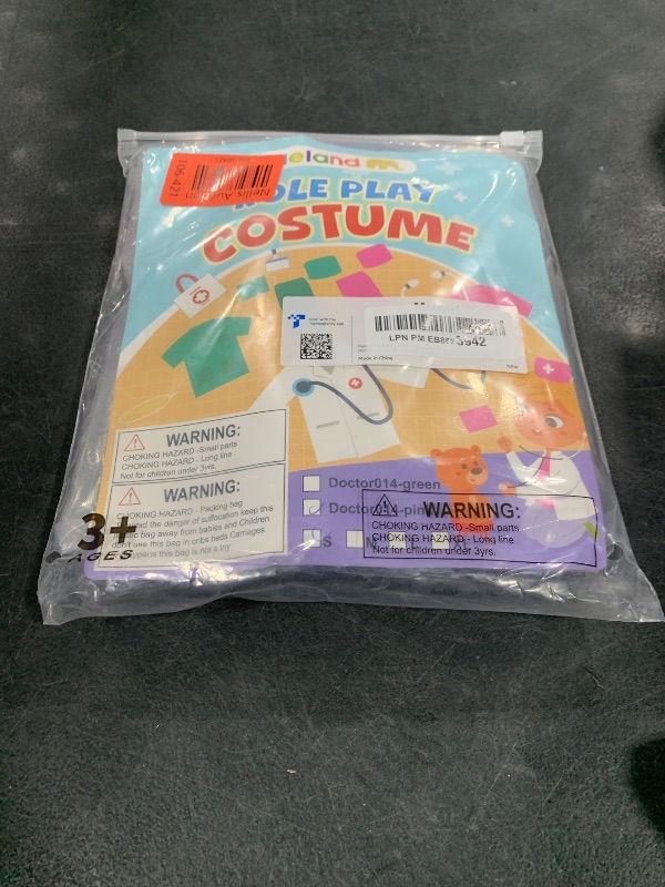 Photo 1 of Meland Doctor Costume for Girls - Kids Scrubs with Lab Coat & Carry Bag, Doctor Dress Up for Halloween, Career Day Role Play(Pink,3-4 Years)