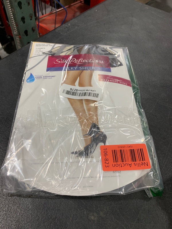 Photo 1 of Hanes Women's Silk Reflections Control Top Reinforced Toe Silky Sheer Pantyhose, Soft Taupe, A-B