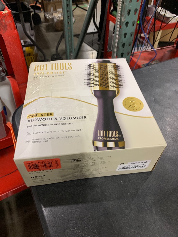 Photo 1 of HOT TOOLS 24K Gold One-Step Hair Dryer and Volumizer | Style and Dry Quickly with Less Frizz, Professional Blowout with Ease for Shiner, Healthier-Looking Hair