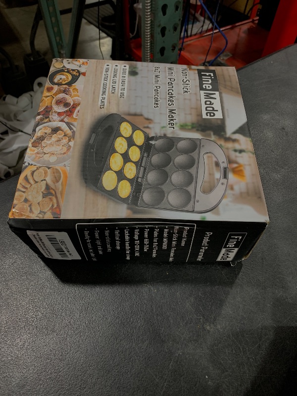 Photo 1 of FineMade Mini Pancakes Maker Machine with Non Stick Plates, Small Pancake Griddle, Makes 8 x 2” Tiny and Flat Pancakes, Ideal for Breakfast, Snacks, Desserts and More