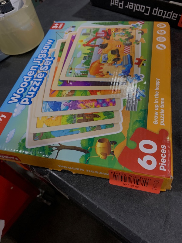 Photo 1 of SYNARRY Wooden Puzzles for Kids Ages 4-6, 6 Packs 60 PCs Jigsaw Puzzles Preschool Educational Toys Gifts for Children Ages 4-8, Kids Puzzle for 4+ Year Olds Boys Girls