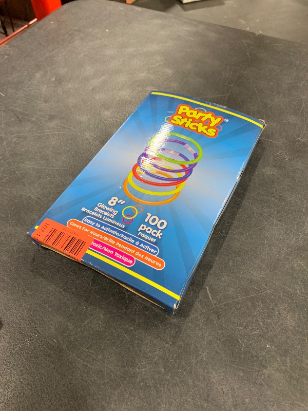 Photo 1 of PartySticks Glow Sticks Party Supplies 100pk - 8 Inch Glow in the Dark Light Up Sticks Party Favors, Glow Decorations, Neon Party Glow Necklaces and Glow Bracelets with Connectors