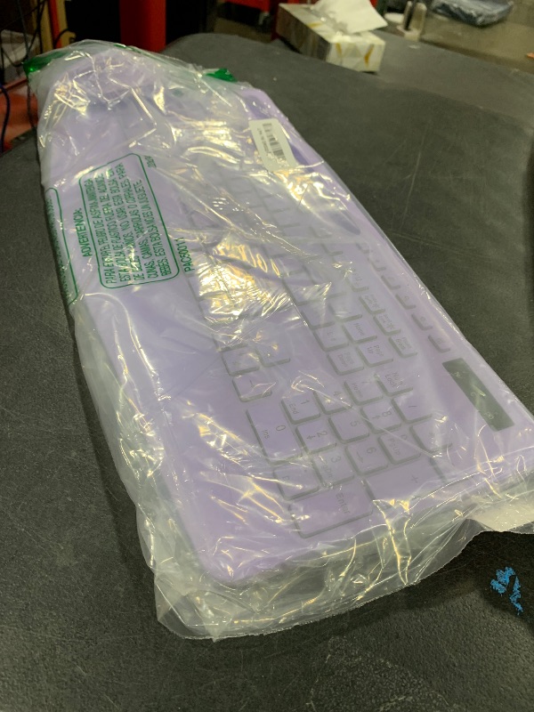 Photo 1 of SABLUTE Wireless Keyboard and Mouse Combo, 9 Backlit Effects, Wrist Rest, Phone Holder, 2.4G Lag-Free Ergonomic Keyboards, Rechargeable Silent Cordless Set for Computer, Laptop, Mac, Windows?Purple?
