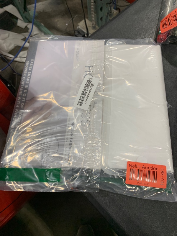 Photo 1 of Hookless It's A Snap! Polyester Fabric Snap-in Replacement Shower Curtain Liner with Magnets Curtain with Sheer Window, 70" x 54", Water-Repellent, Easy Install, White