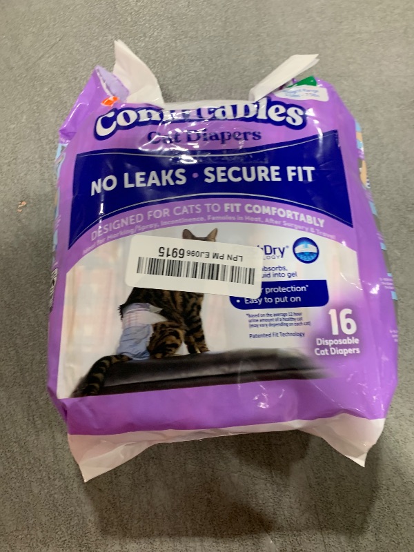 Photo 1 of Hartz Comfitables Cat Diapers, Size XS 16 Count, Comfortable & Secure Fit, Easy to Put On