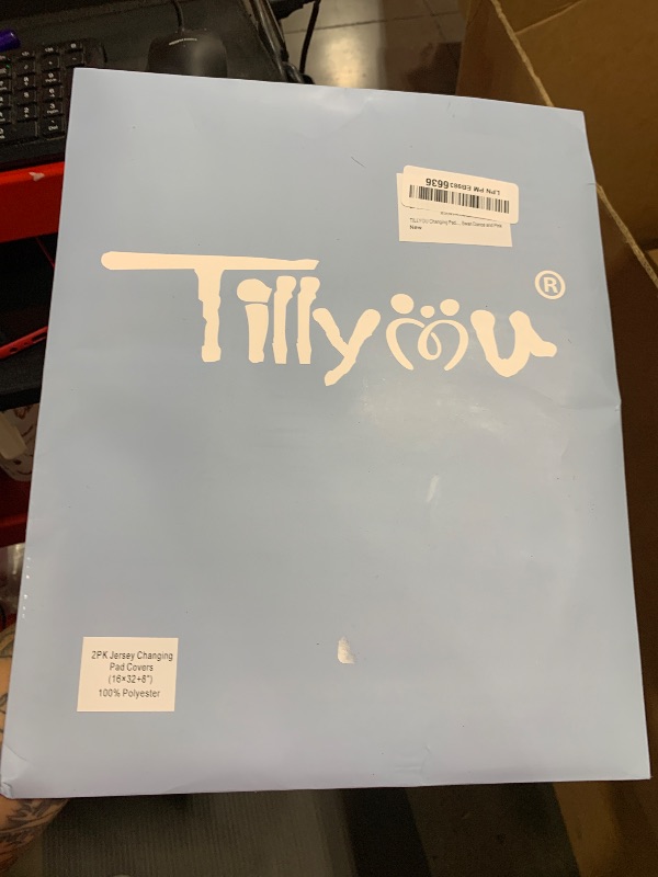 Photo 1 of TILLYOU Changing Pad Cover Set in Soft Jersey Material - Fits 32"/34''x16 Contoured Pad for Babies, Swan Dance and Pink