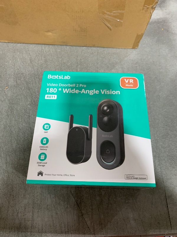 Photo 1 of BOTSLAB 5MP Wireless Video Doorbell Camera, No Monthly Fee, 5GHz WiFi, 180° Head-to-Toe View, AI Motion Detection, VR Mode, Battery or Wired Powered, Easy Installation, Weatherproof