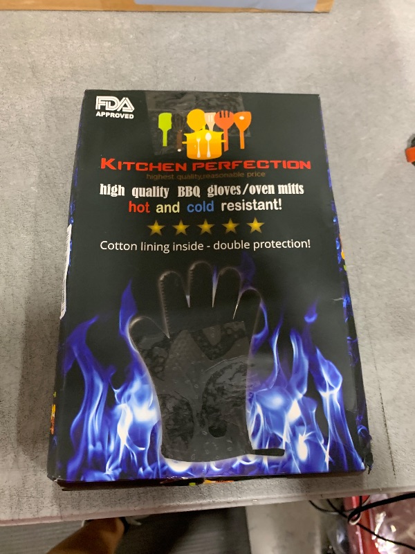 Photo 1 of KITCHEN PERFECTION Silicone Smoker Oven Gloves -Extreme Heat Resistant BBQ Gloves -Handle Hot Food Right on Your Smoker Grill Fryer Pit|Waterproof Oven Mitts Grill Gloves |Superior Value Set+3 Bonuses