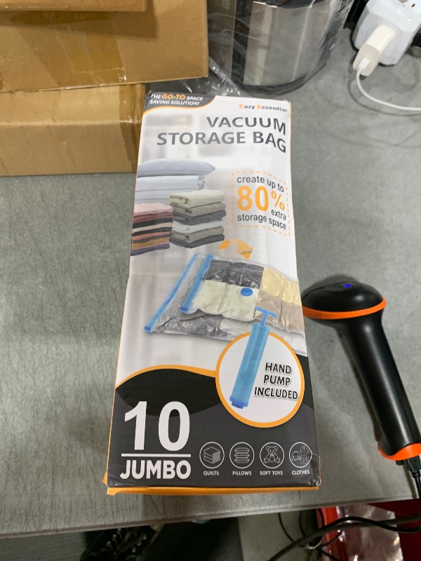 Photo 1 of 10 Jumbo Vacuum Storage Bags, Space Saver Bags Compression Storage Bags for Comforters and Blankets, Vacuum Sealer Bags for Clothes Storage, Hand Pump Included