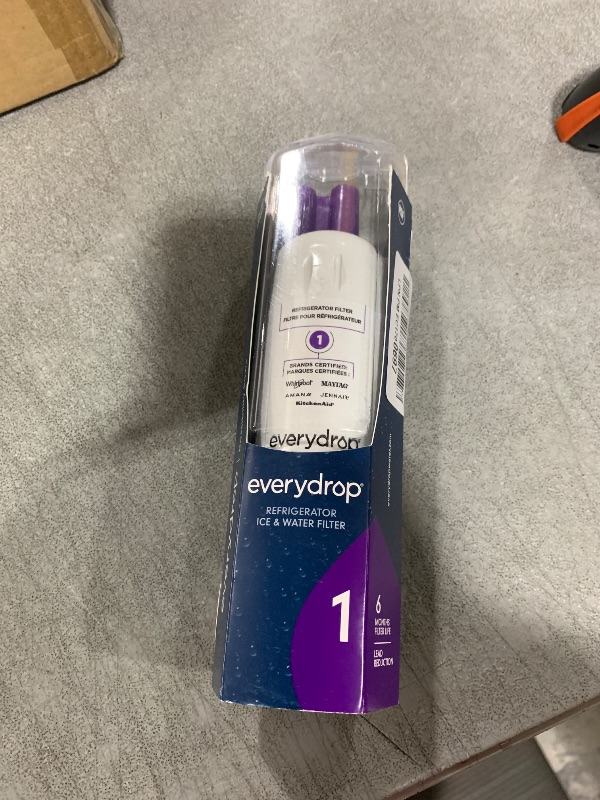 Photo 1 of everydrop by Whirlpool Ice and Water Refrigerator Filter 1, EDR1RXD1, Single-Pack , Purple