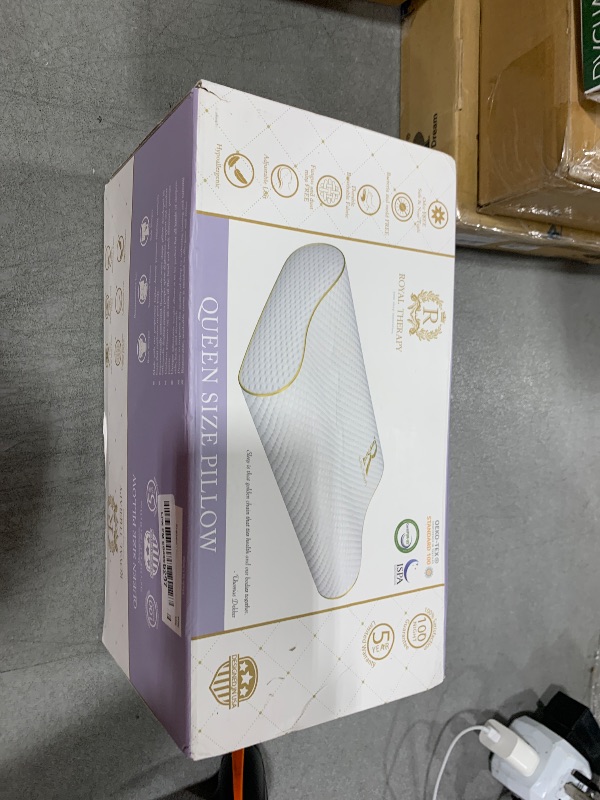 Photo 1 of Royal Therapy Memory Foam Pillow, Queen Neck Pain Relief, Contour Cervical Pillow, for Neck and Shoulder Pain, Side, Back and Stomach Sleeper