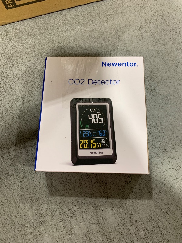Photo 1 of Newentor CO2 Monitor, Indoor Air Quality Meters, Carbon Dioxide Detector with Voice Alert, Large Display CO2 Tester, Temperature Humidity Sensor, Alarm Clock for Home, RV, Grow Tents, Black
