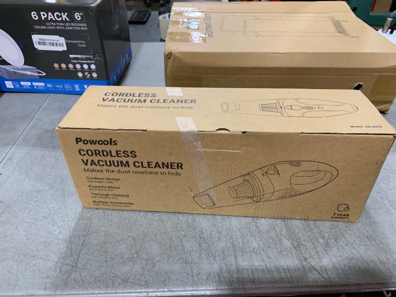 Photo 1 of Powools Handheld Vacuum Cordless with 2 Filters, Car Vacuum Cleaner High Power with Fast Charge Tech, Portable Rechargeable Mini Vacuum with Large-Capacity Battery, Orange, 14.3"X4.6"X4.0"