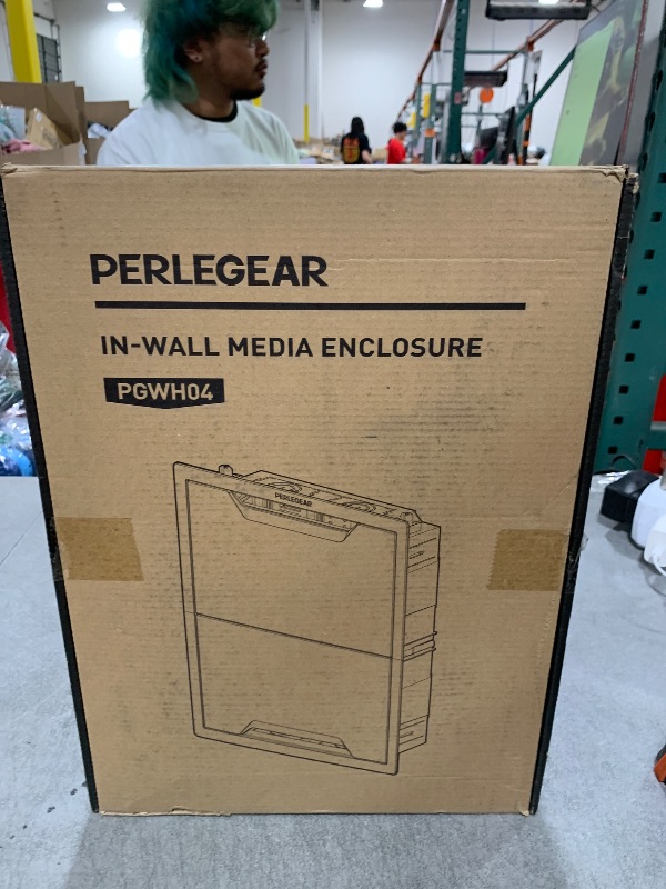 Photo 1 of Perlegear 17? in-Wall Media Box, Electrical Box, Recessed Outlet Box and Media Enclosure for One Connect Box & Network Switches, Cable Management Kit with Cutting Template, Dust Bag & Drywall Saw