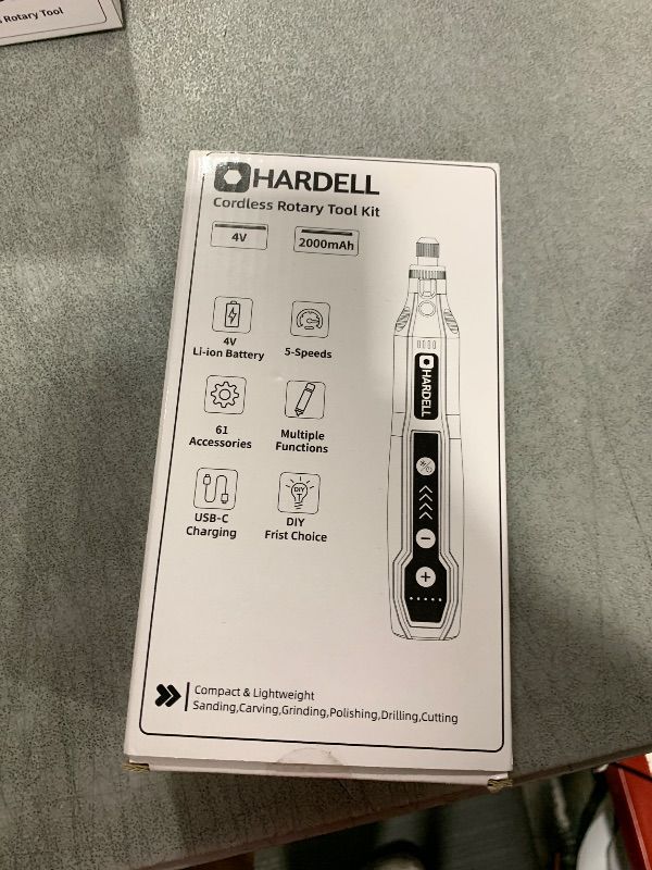 Photo 1 of HARDELL Mini Cordless Rotary Tool Kit, 5-Speed and USB Charging with 61 Accessories, Multi-Purpose 3.7V Power Rotary Tool for Sanding, Polishing, Drilling, Etching, Engraving, DIY Crafts