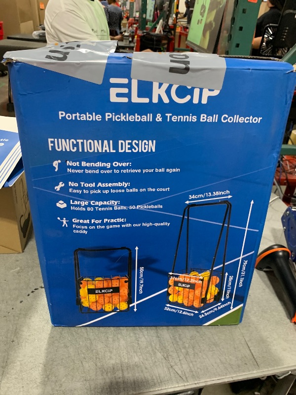 Photo 1 of Portable Pickleball & Tennis Ball Collector - Easily Pick Up Pickleball Retriever Basket Ball Caddy Carrier Picker Hopper with Wheels
