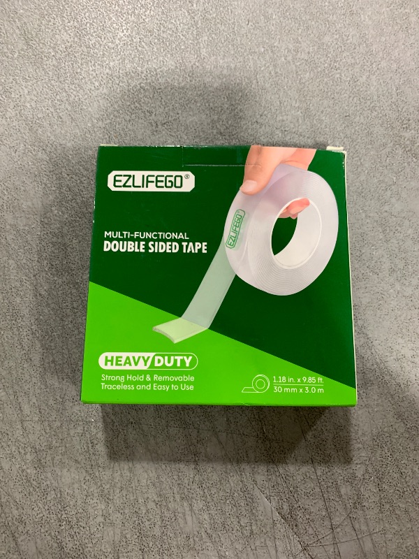 Photo 1 of EZlifego Double Sided Tape Heavy Duty, Nano Double Sided Adhesive Tape, Clear Mounting Tape Picture Hanging Adhesive Strips (9.85FT)