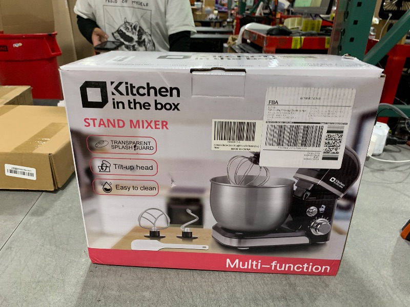 Photo 1 of Kitchen in the box Stand Mixer,3.2Qt Small Electric Food Mixer,6 Speeds Portable Lightweight Kitchen Mixer for Daily Use with Egg Whisk,Dough Hook,Flat Beater (Blue)