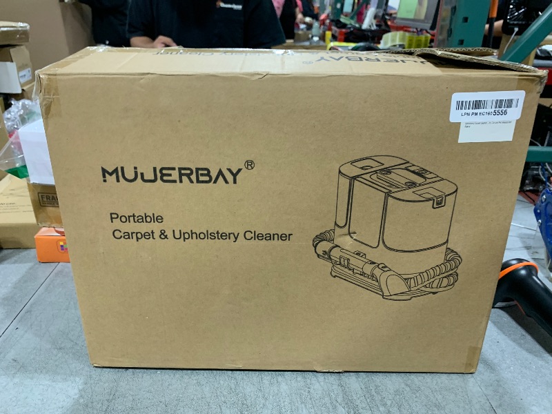 Photo 1 of Upholstery Carpet Cleaner, MUJERBAY® 12Kpa Portable Spot and Stain Cleaner, Easy Move with Universal Wheels & Handle, 1.18-inch Deep Cleaning Machine for Couch, Stairs, Car and Pet Messes. Red