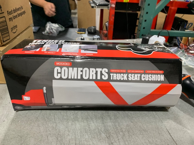 Photo 1 of Seat Cushion for Truck Driver, Memory Foam Truck Seat Cushion with Adjustable Strap – Ergonomic Back Support & Sciatica Relief for Long Drives, Semi Truck Accessories, Dark Gray