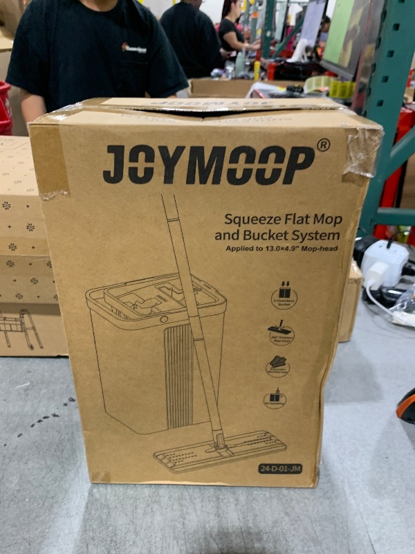 Photo 1 of JOYMOOP Mop and Bucket with Wringer Set for Home, Flat Mop and Bucket System, Mops for Floor Cleaning and Wall Cleaner, with 3 Reusable Microfiber Mop Pads