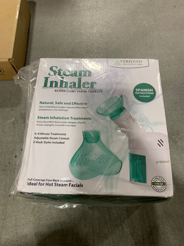 Photo 1 of Veridian Healthcare Steam Inhaler Respiratory Vapor Therapy, Green, 1 Count (Pack of 1)