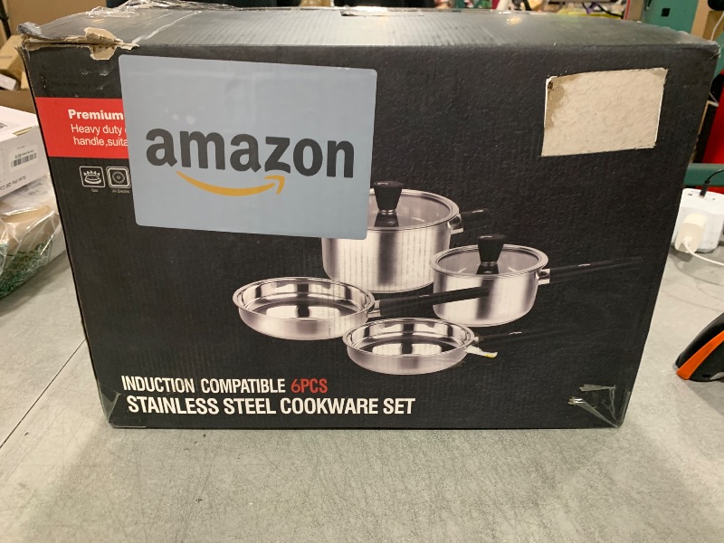 Photo 1 of Meythway ??????? Stainless Steel Pots and Pans Set Non Toxic, 6PCs Kitchen Cookware Sets with Stay-Cool Handles, Non-Stick, Dishwasher Safe&Compatible with All Stovetops(Gas,Electric&Induction)
