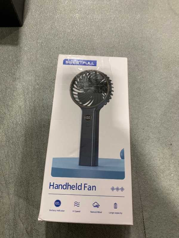 Photo 1 of SWEETFULL Handheld Fan, Portable Fan, 5000mAh Rechargeable Battery, 6 Speed Wind, LED Display, Personal Mini Travel Fan with Backup Power, Hand Held Fan USB Foldable Electric Fan for Women Girl