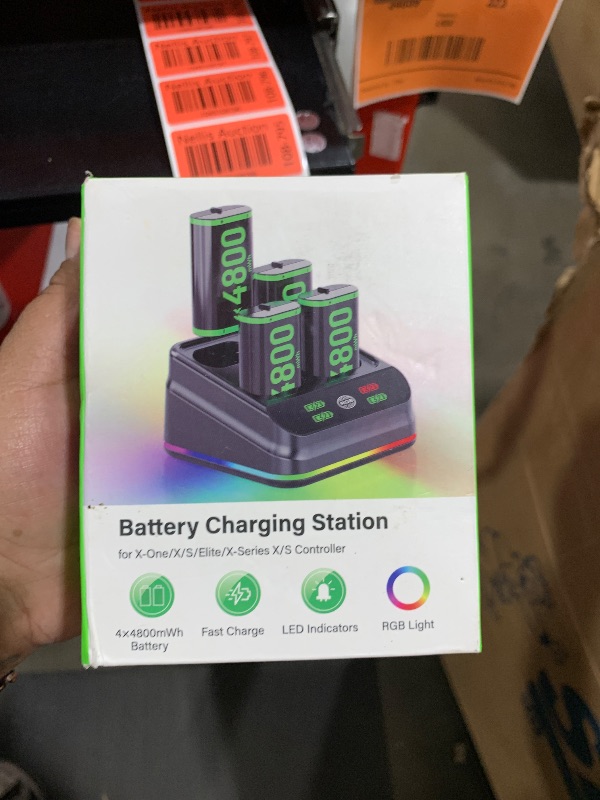 Photo 1 of Rysker Charger with 4x4800mWh Rechargeable Battery Pack for Xbox One/Series X|S, Xbox One Series Controller Batteries Pack with Charging Station for XboxOne/S/X/Elite Controllers