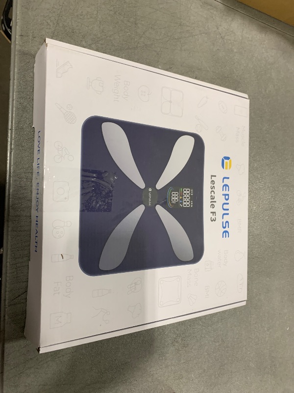 Photo 1 of Smart Weight Scale with BMI Body Fat Muscle Mass, Lepulse Updated X-Shaped Electrode Scale for Body Weight and Fat Percentage, 13 Body Composition Scale Large Display, Digital Bathroom Scale with App