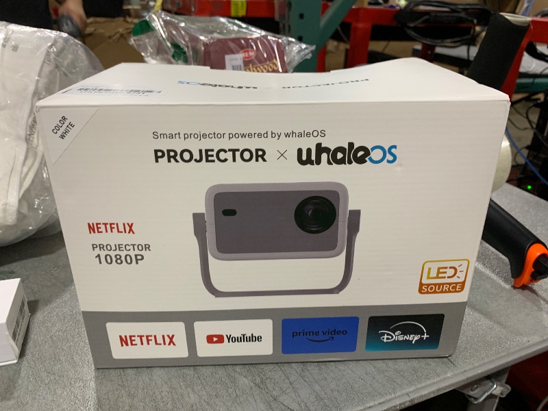 Photo 1 of 4k Projector with WiFi and Bluetooth, Official Netflix & Autofocus, FULL HD 4K Supported Projector, Dolby Atmos & Auto Keystone with Apps Built-in, ChatGPT Voice Remote Home Video Projector