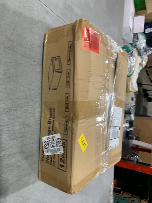 Photo 1 of Kuject X-Large Shoe Storage Boxes Organizers Clear Plastic Stackable 12 Pack, Shoe Rack & Holder Substitute, Sneaker Containers, Toy Storage Organizer Bins for Entryway, Closet, Under Bed, White