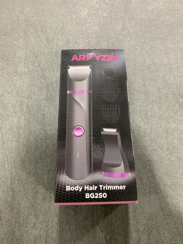 Photo 1 of Pubic Hair Trimmer Women Bikini Trimmer Electric Shaver Razor for Bikini Armpit Legs Groin Hair Removal Body Hair Trimmer, Rechargeable Waterproof for Wet and Dry Use?Gray&Purple