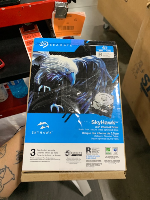Photo 1 of Seagate Skyhawk 4TB Video Internal Hard Drive HDD – 3.5 Inch SATA 6Gb/s 64MB Cache for DVR NVR Security Camera System with Drive Health Management and in-House Rescue Services (ST4000VXZ16/016)