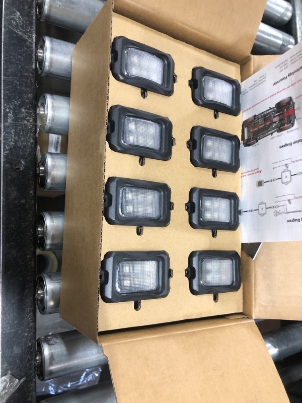Photo 1 of MICTUNING C2 Curved RGBW LED Rock Lights - 8 Pods Underglow Multicolor Neon Light with Wiring Switch Kit, Bluetooth Controller with APP Control