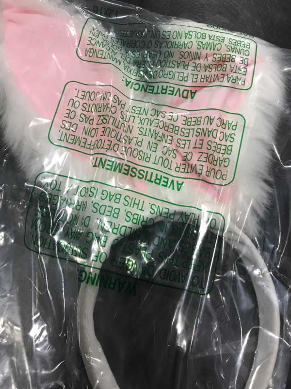 Photo 1 of U-Goforst Bunny Ears Headbands and Tail, Easter Bunny Costume Long Furry Rabbit Ear Headband, Halloween Party Cosplay White Bunny Ears Costume Hair Accessories for Adult Women