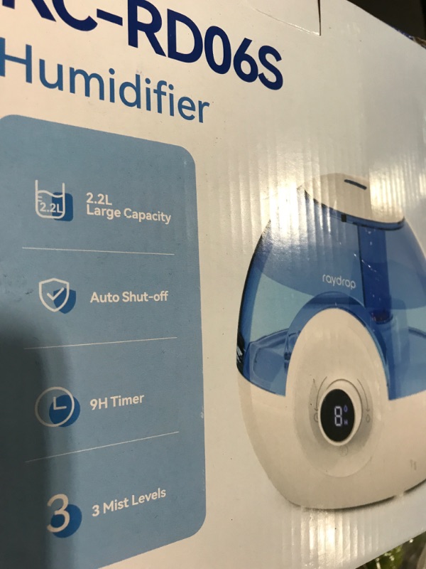 Photo 1 of raydrop 2.2L Humidifiers for Bedroom, Cool Mist Humidifiers with Timer, Digital Knob, 26dB Quiet Small Humidifier for Baby, Nursery and Plants with Night Light, 30 Hours Runtime, Easy to Fill & Clean