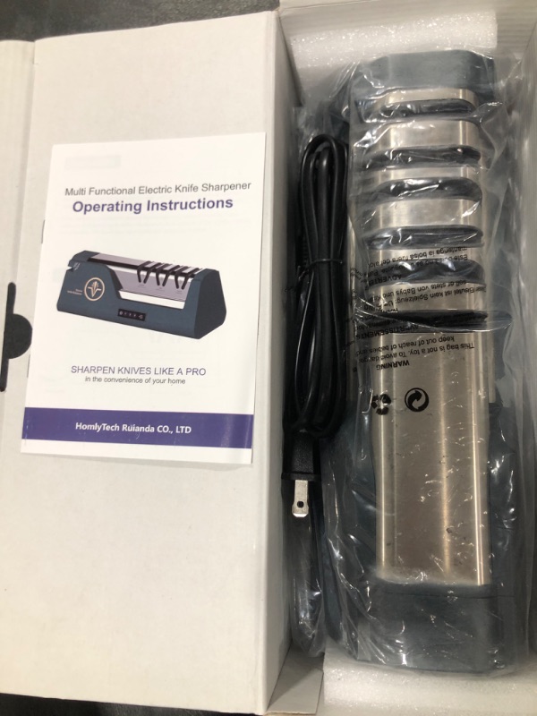 Photo 1 of Electric Knife Sharpener with 100% Diamond Abrasives & Precision Angle Guides & 3-Speed Variable & 4-Stage Open Touch-Screen LCD Professional Knife Sharpener for Straight Edge,Serrated,Scissors,Axe