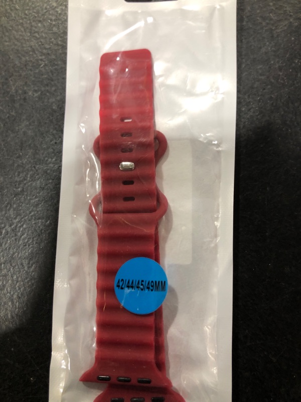 Photo 1 of Ocean Band for Apple Watch Band 49mm 46mm 45mm 44mm 42mm Women Men, iWatch Sport Strap Silicone Breathable Bracelet Wristband for Apple Watch Ultra Series 10 9 8 7 SE2 SE 6 5 4 3 2 1, White