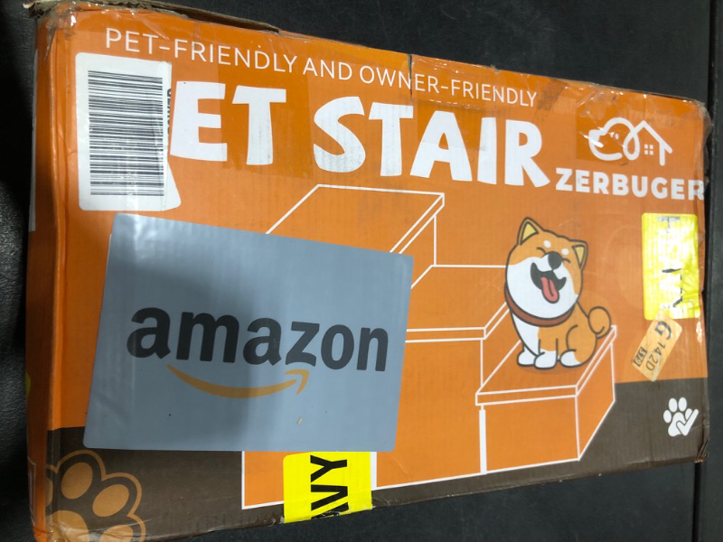 Photo 1 of Zerbuger Dog Stairs with Storage 18" H, 3-Step Wider Dog Steps for Small/Medium/Large Old Dogs Cats, Folding Sturdy Pet Stairs for Climbing Bed Couch, Ramp for Car Hold Up to 200 lbs, Dark Green