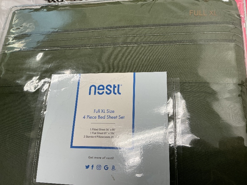 Photo 1 of Nestl Twin Bed Sheets Set - 3 Piece, Deep Pocket, Hotel Luxury, Extra Soft, Breathable & Cooling, Olive Green for Full Size Mattresses